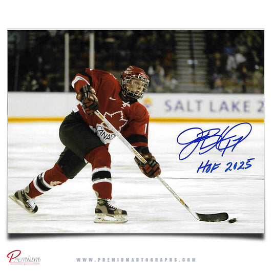 Jennifer Botterill Team Canada Autographed 8x10 Photograph Slap Shot w/ HOF 2025 Inscription