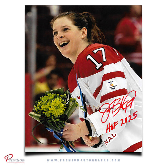Jennifer Botterill Team Canada Autographed 8x10 Photograph 2010 Gold Medal Celebration w/ HOF 2025 Inscription