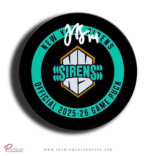 Jaime Bourbonnais New York Sirens PWHL Autographed Official 2025-26 Game puck