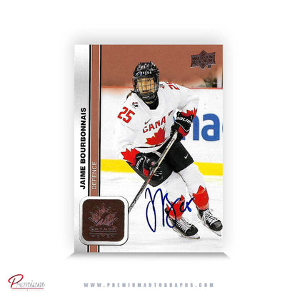Jaime Bourbonnais Team Canada Autographed 2023-24 Upper Deck  TEAM CANADA WOMEN Hockey Card #49