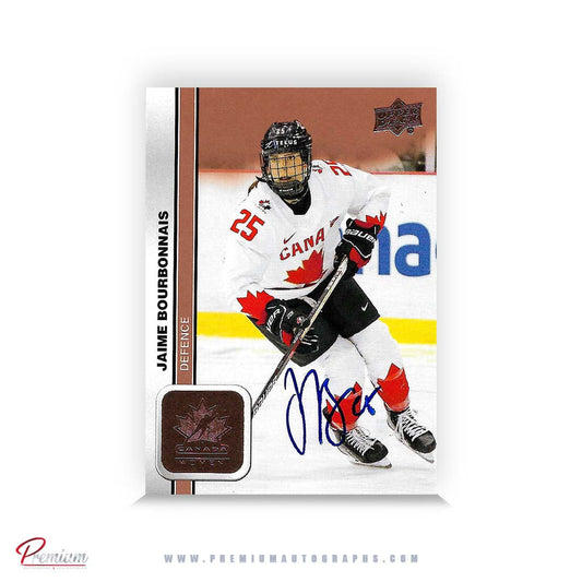 Jaime Bourbonnais Team Canada Autographed 2023-24 Upper Deck  TEAM CANADA WOMEN Hockey Card #49