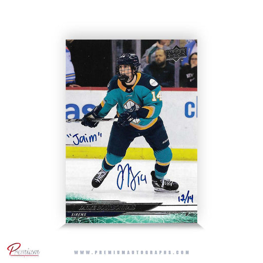 Jaime Bourbonnais New York Sirens Autographed 24-25 Upper Deck PWHL Hockey Card #13 Ltd /14 Nicknames edn. w/ "Jaim" Inscription