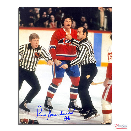 Pierre Bouchard Montreal Canadiens Signed 8x10 Photograph Dropped the Gloves