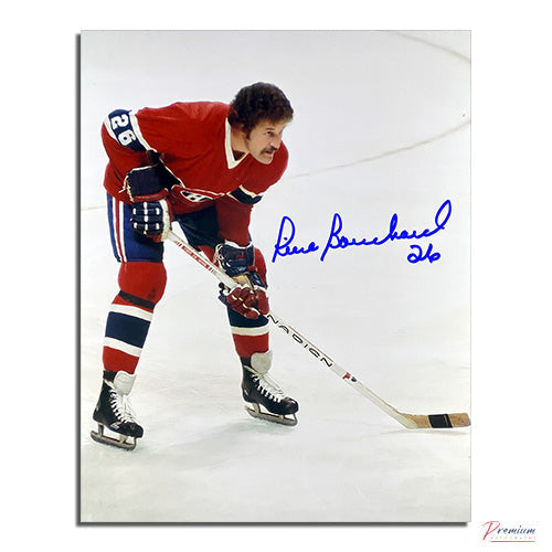 Pierre Bouchard Montreal Canadiens Signed 8x10 Photograph Faceoff