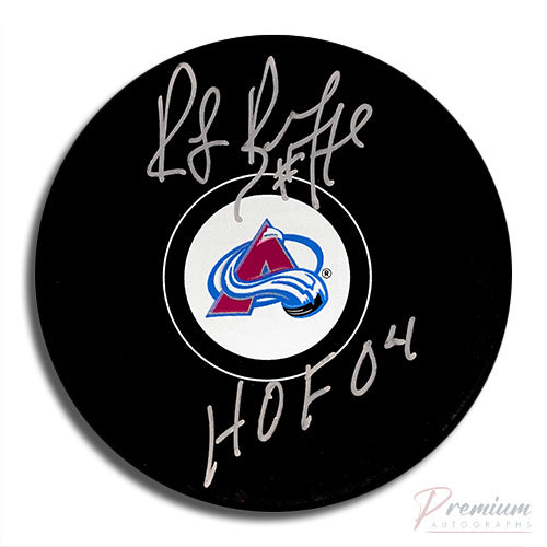 Raymond Bourque Colorado Avalanche Signed Puck w/ HOF 04 Inscription