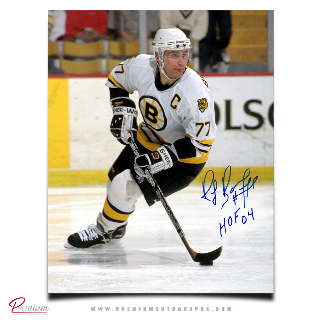 Ray Bourque Boston Bruins Autographed 16x20 With the Puck w/ HOF 04 Inscription