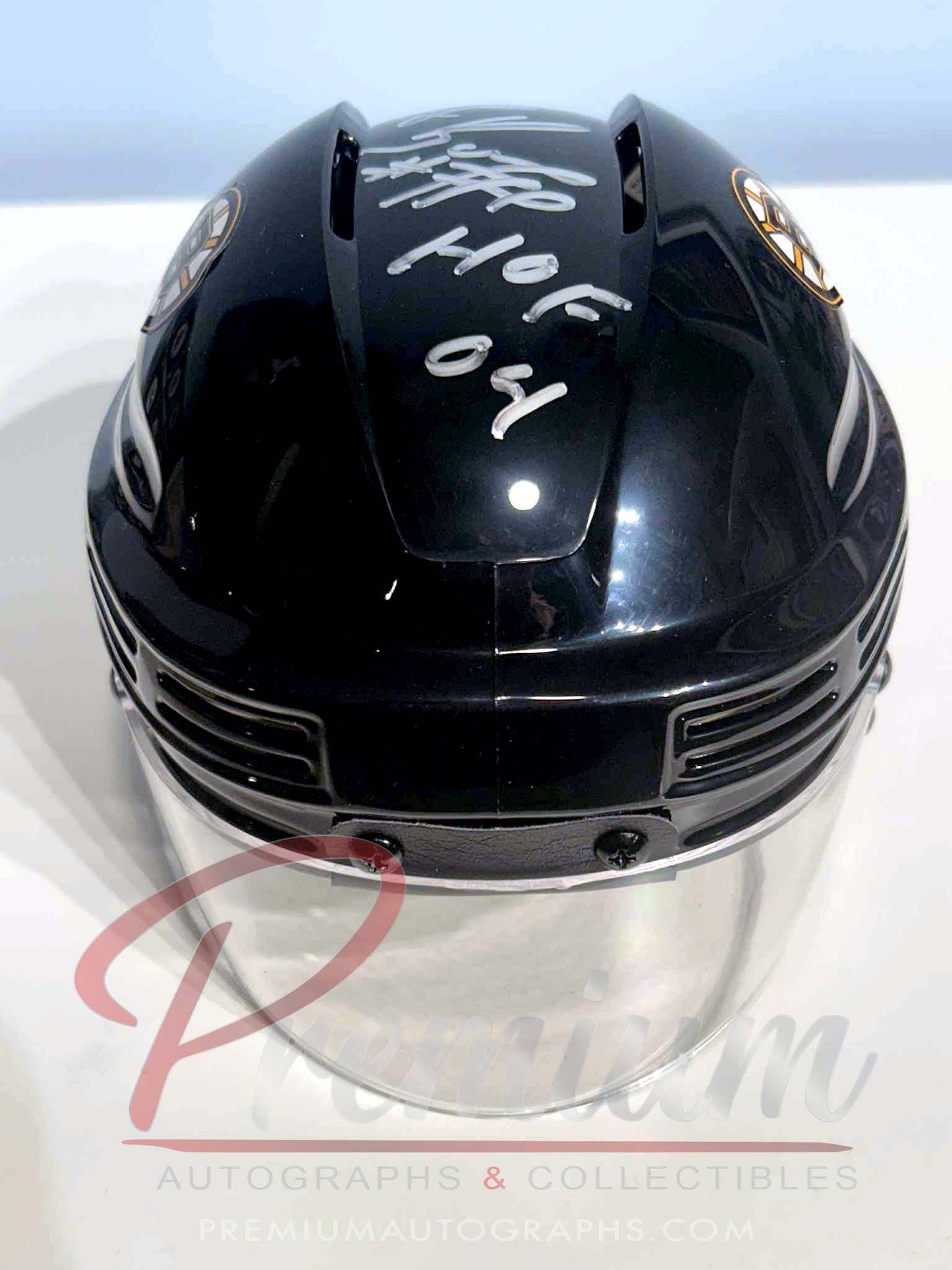 Ray Bourque Boston Bruins Autographed Mini Helmet w/ HOF 04 Inscription