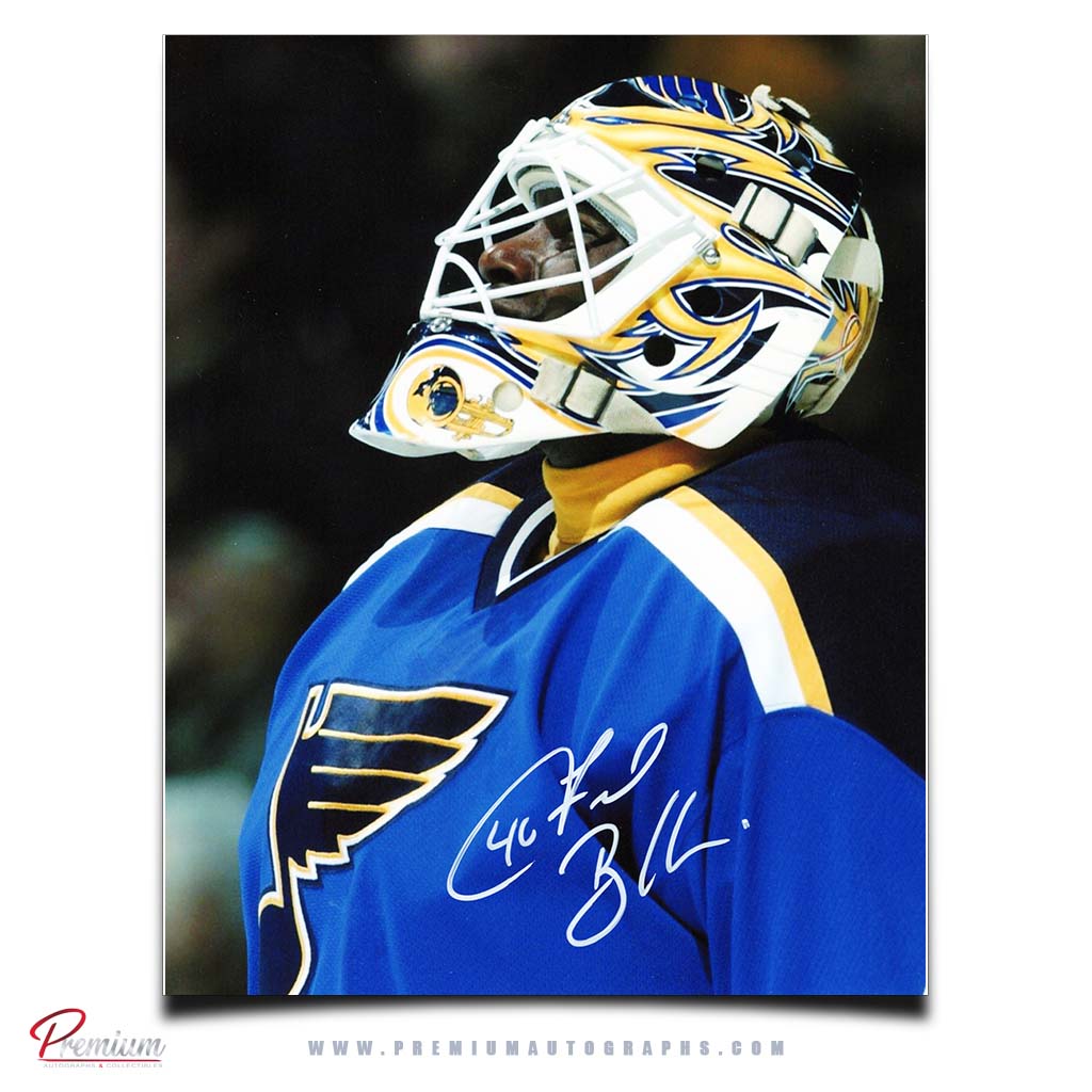 Fred Brathwaite St. Louis Blues Autographed 8x10 Photograph Close Up