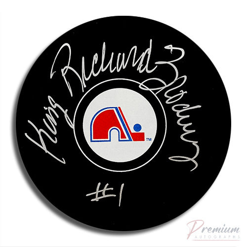 Richard Brodeur Quebec Nordiques Signed Puck #1