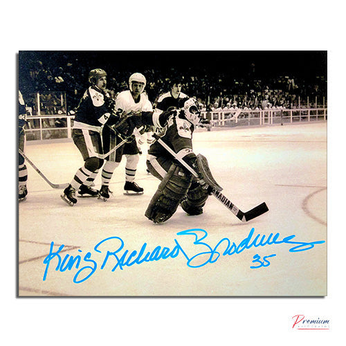 King Richard Brodeur Quebec Nordiques Signed 8x10 Photograph Save