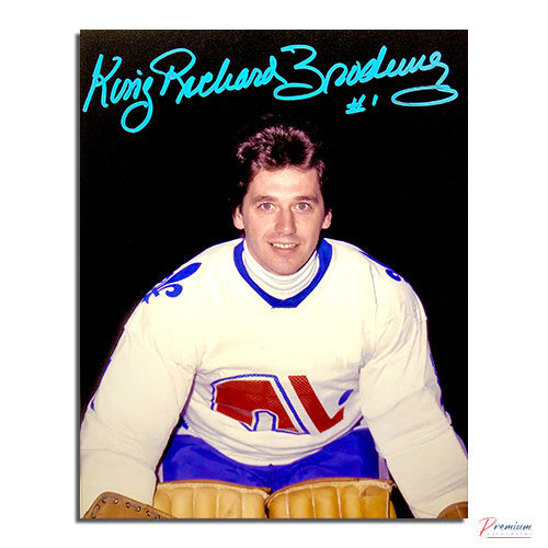 King Richard Brodeur Quebec Nordiques Signed 8x10 Photograph Portrait