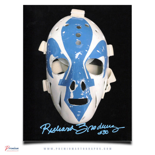 Richard Brodeur Quebec Nordiqes Signed 8x10 Photograph Mask