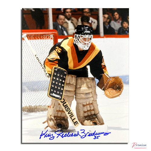 King Richard Brodeur Vancouver Canucks Signed 8x10 Photograph Stance