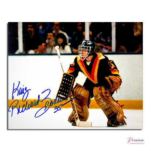 King Richard Brodeur Vancouver Canucks Signed 8x10 Photograph Top of the Paint