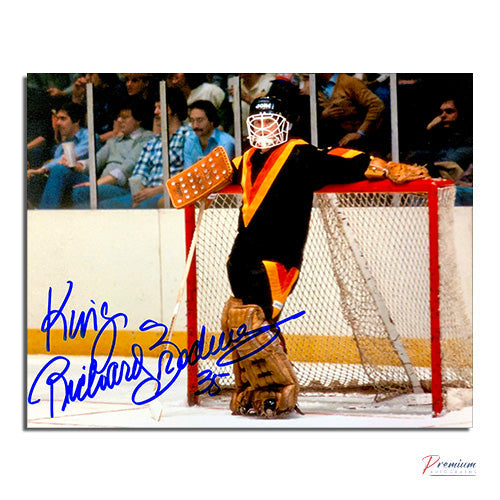 King Richard Brodeur Vancouver Canucks Signed 8x10 Photograph Cooper Cage