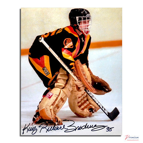 King Richard Brodeur Vancouver Canucks Signed 8x10 Photograph Action