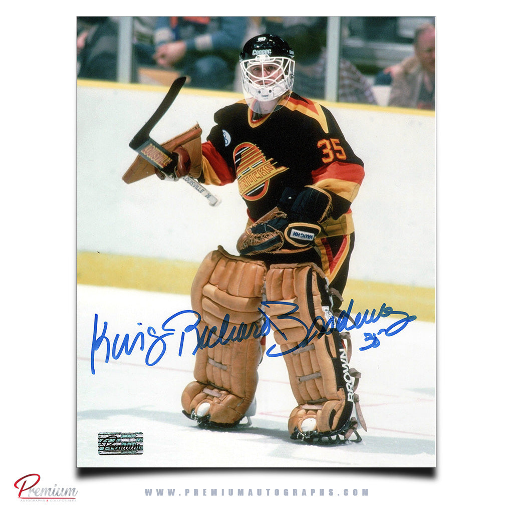 King Richard Brodeur Vancouver Canucks Autographed 8x10 Photograph Top of the Crease