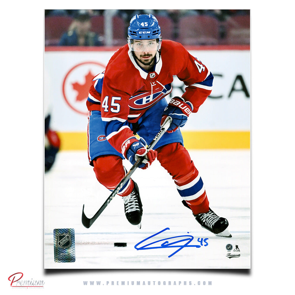Alexandre Carrier Montreal Canadiens Signed 8x10 Photograph With the Puck