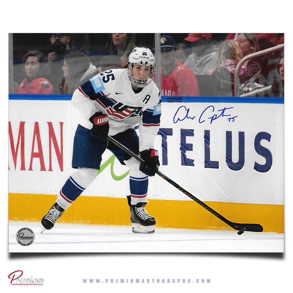 Alex Carpenter Team USA Autographed 8x10 Photograph Puck Along the Boards