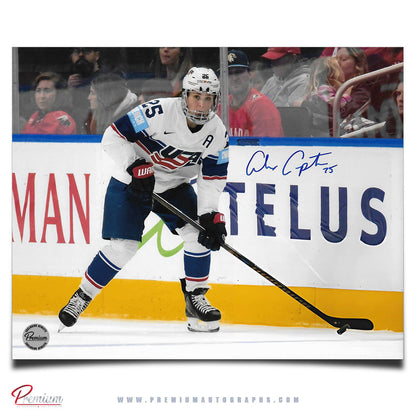 Alex Carpenter Team USA Autographed 8x10 Photograph Puck Along the Boards