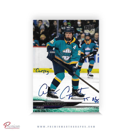 Alex Carpenter New York Sirens Autographed 2024-25 Upper Deck PWHL Hockey Card #23 Ltd /25 Nicknames  edn. w/ ''Carpy" Inscription