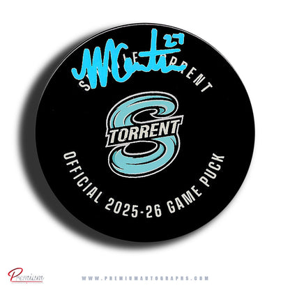 Megan Carter Seattle Torrent PWHL Autographed Official 2025-26 Game puck