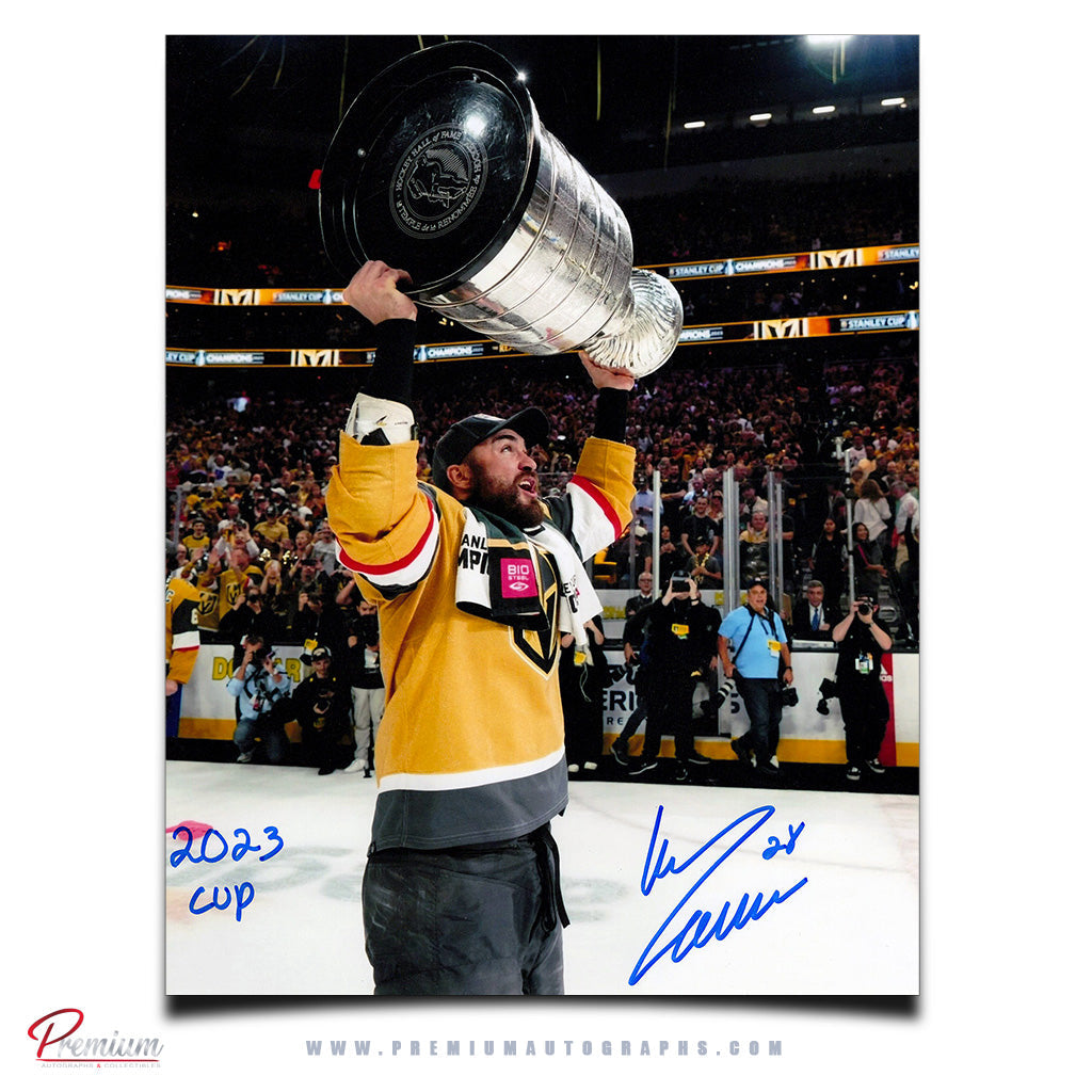 William Carrier Vegas Golden Knights Signed 8x10 Photograph Stanley Cup Celebration w/ 2023 Cup Inscription