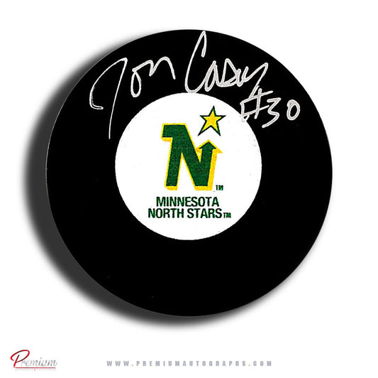 Jon Casey Minnesota North Stars Autographed Puck