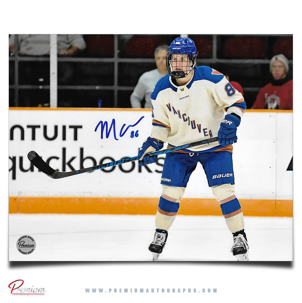 Michela Cava Vancouver Goldeneyes PWHL Autographed 8x10 Photograph Focused