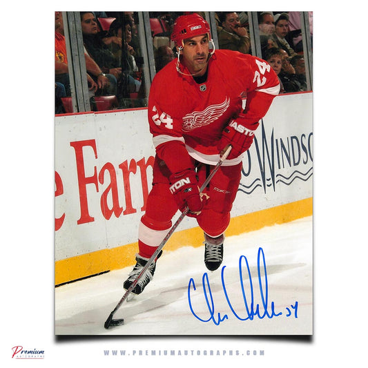 Chris Chelios Detroit Red Wings Signed 8x10 Photograph Puck Possession