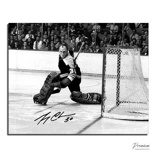 Gerry Cheevers Boston Bruins Signed 8x10 Photograph B/W