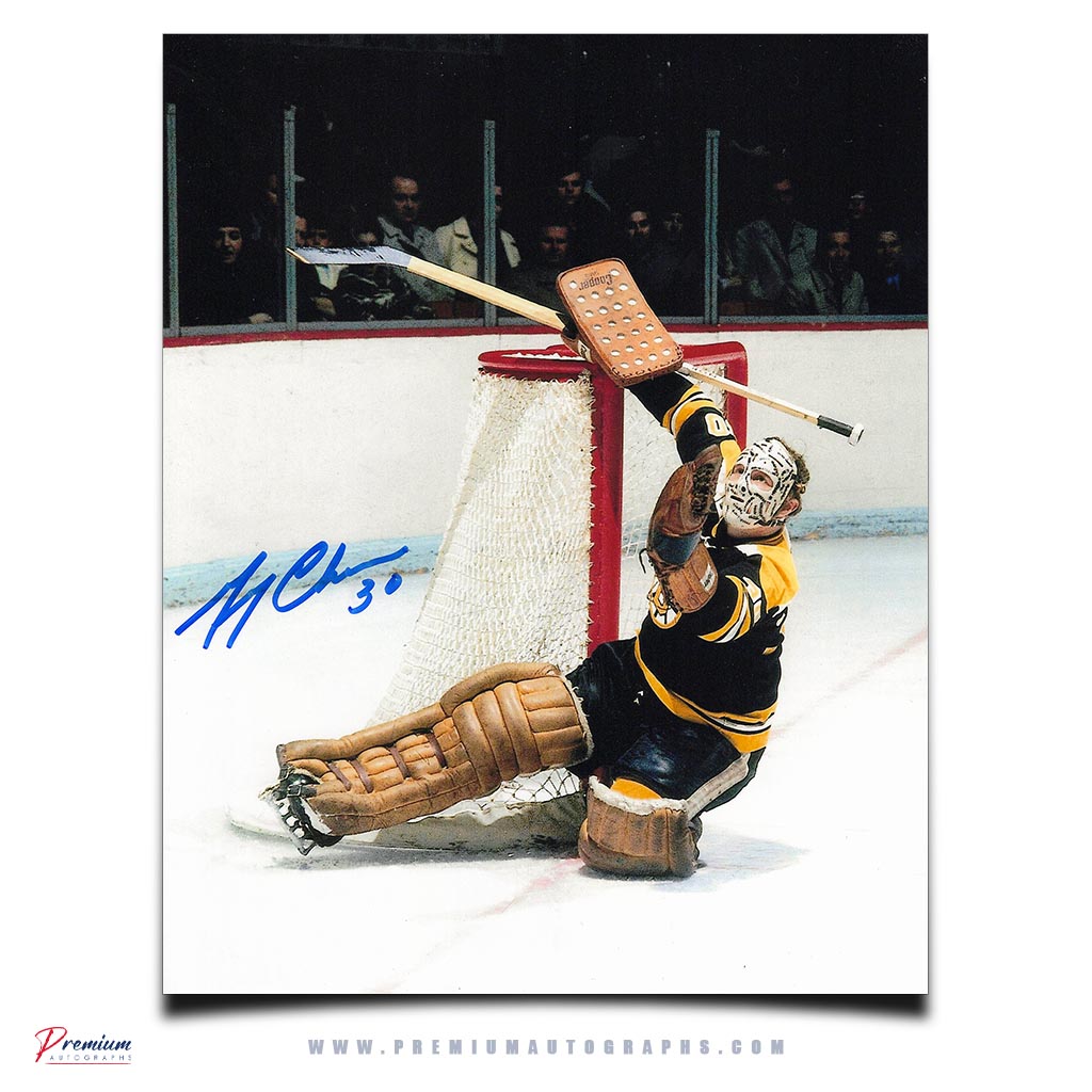 Gerry Cheevers Boston Bruins Signed 8x10 Photograph Great Save!