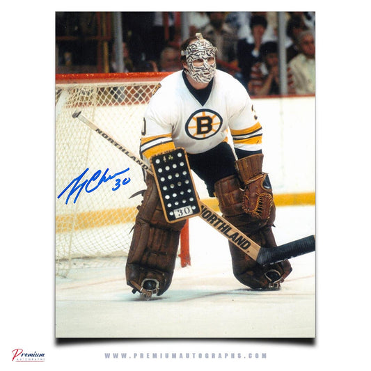 Gerry Cheevers Boston Bruins Signed 8x10 Photograph Stance