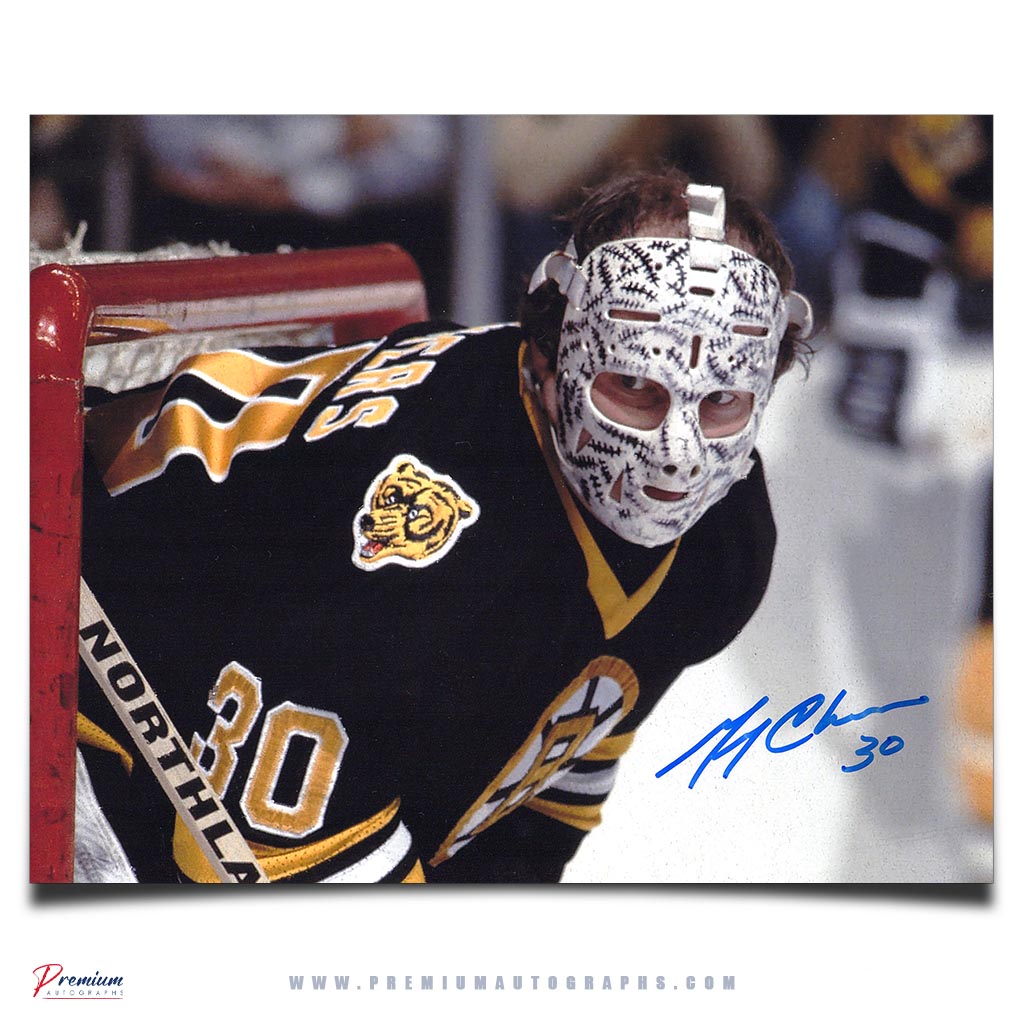 Gerry Cheevers Boston Bruins Signed 8x10 Photograph Stare Down