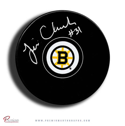 Tim Cheveldae Boston Bruins Signed Puck