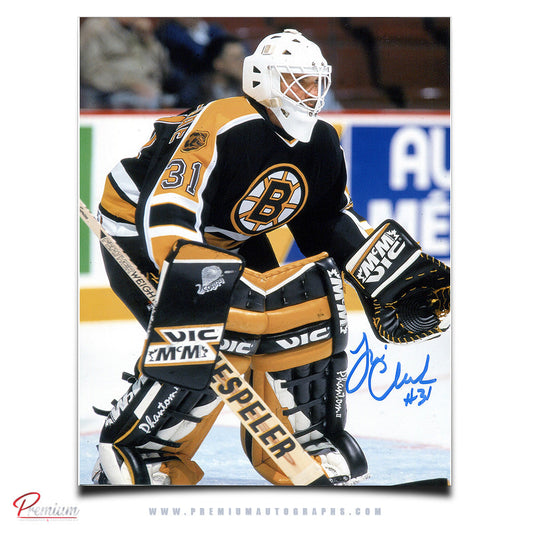 Tim Cheveldae Boston Bruins Autographed 8x10 White Mask