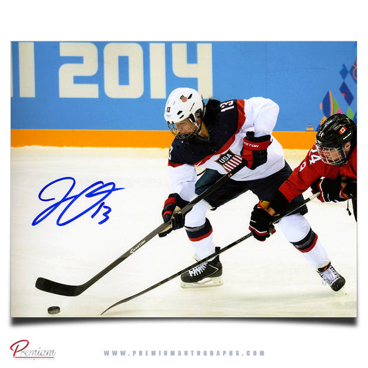 Julie Chu Team USA Autographed 8x10 Photograph Battling Vs. Canada