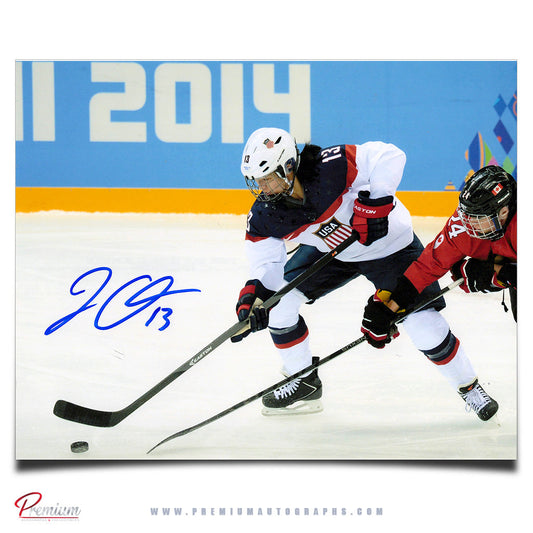 Julie Chu Team USA Autographed 8x10 Photograph Battling Vs. Canada