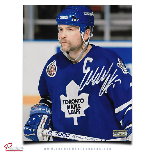 Wendel Clarke Toronto Maple Leafs Autographeded 8x10 Photograph Close Up