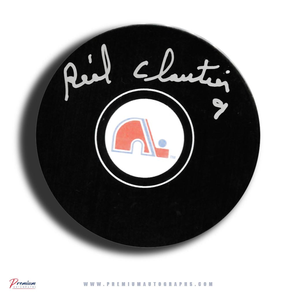 Real Cloutier Quebec Nordiques Signed Puck