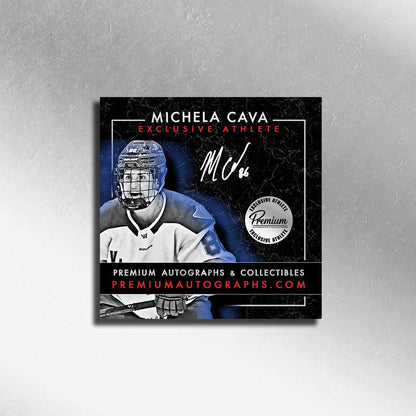 Michela Cava Minnesota Frost Autographed 2024-25 Upper Deck PWHL Hockey Card #DZ-3 Dazzlers Insert TEAL