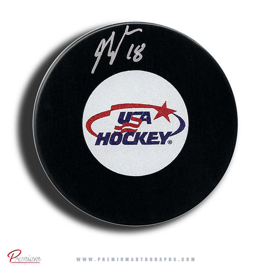 Jesse Compher Team USA Autographed Puck