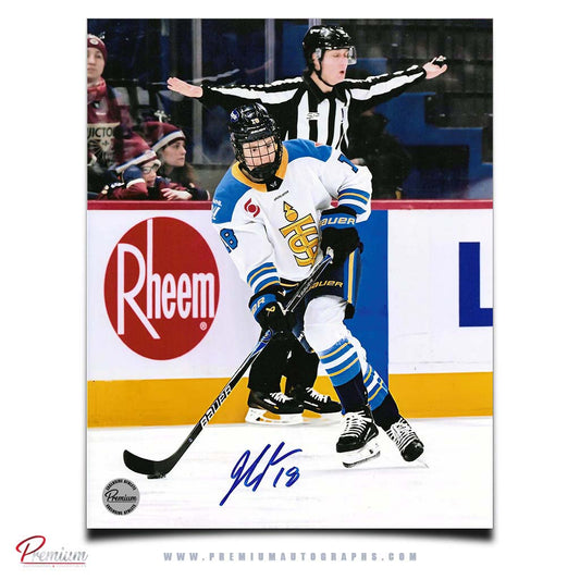 Jesse Compher Toronto Sceptres  PWHL Autographed 8x10 Photograph With the Puck