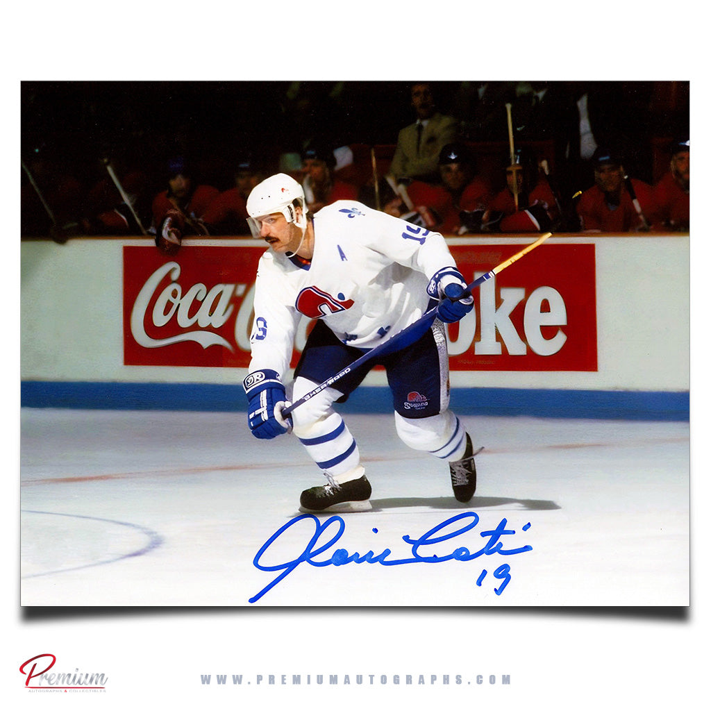 Alain Cote Quebec Nordiques Signed 8x10 Photograph White Jersey