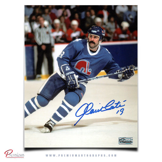Alain Cote Quebec Nordiques Autographed 8x10 Photograph Intense