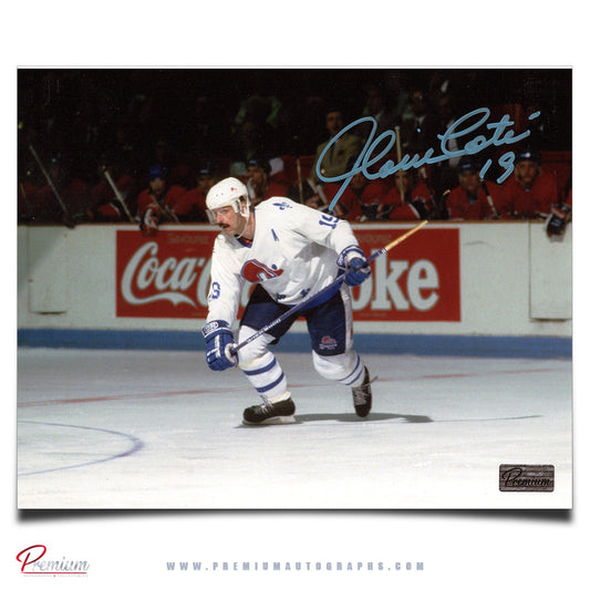 Alain Cote Quebec Nordiques Autographed 8x10 Photograph Vs. The Canadiens
