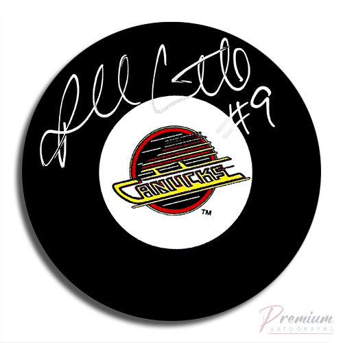 Russ Courtnall Vancouver Canucks Signed Puck