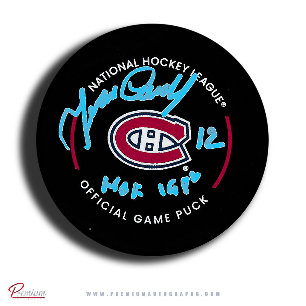 Yvan Cournoyer Montreal Canadiens Autographed Official Game Puck w/ HOF Inscription