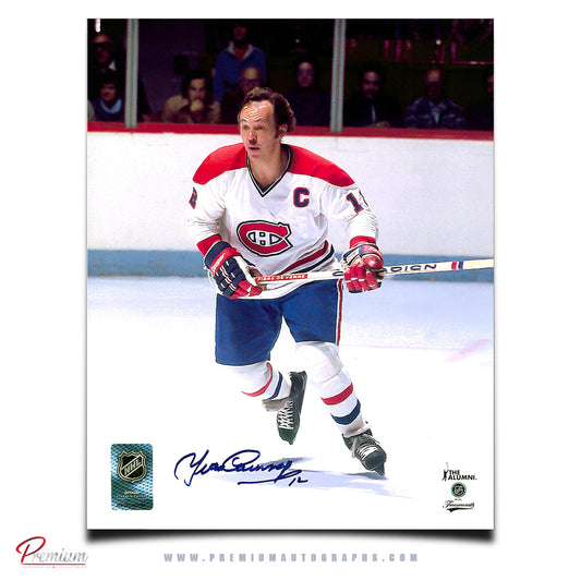 Yvan Cournoyer Montreal Canadiens Autographed 8x10 Photograph On the Attack