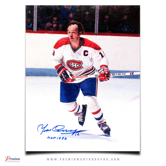 Yvan Cournoyer Montreal Canadiens Signed 11x14 Photograph Captain w/ HOF 1982 Inscription